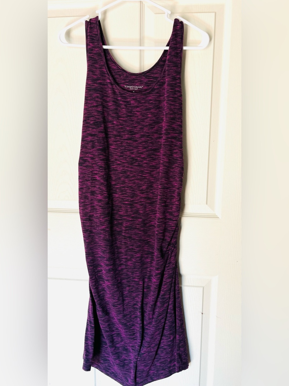 Liz Lange maternity plum& black tank dress size medium ruching on the sides